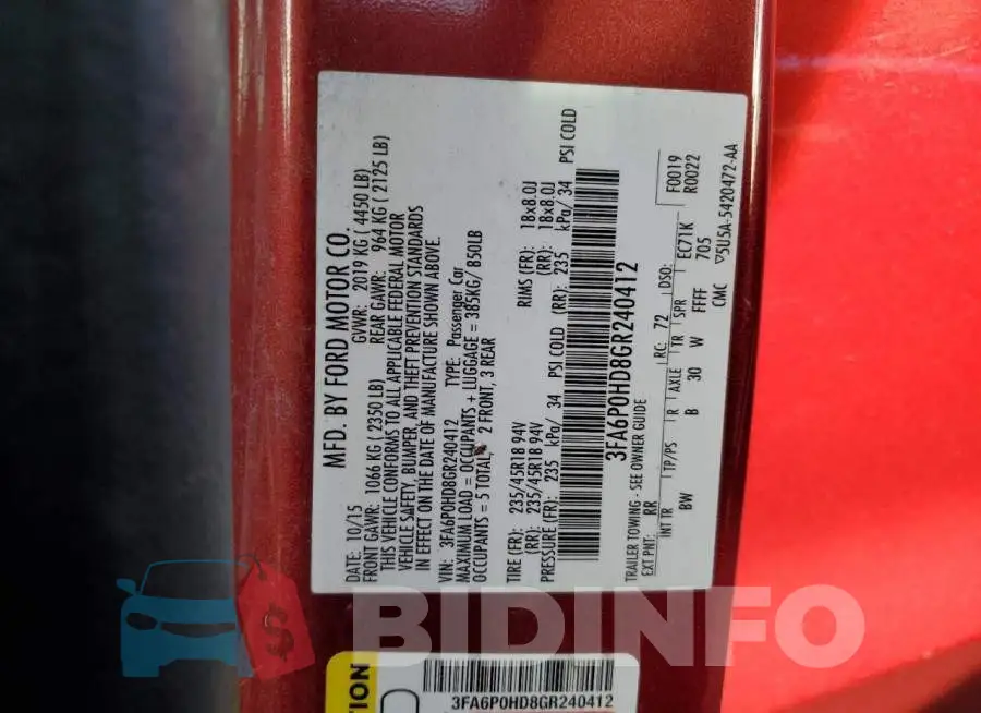 3FA6P0HD8GR240412 Photo# 12