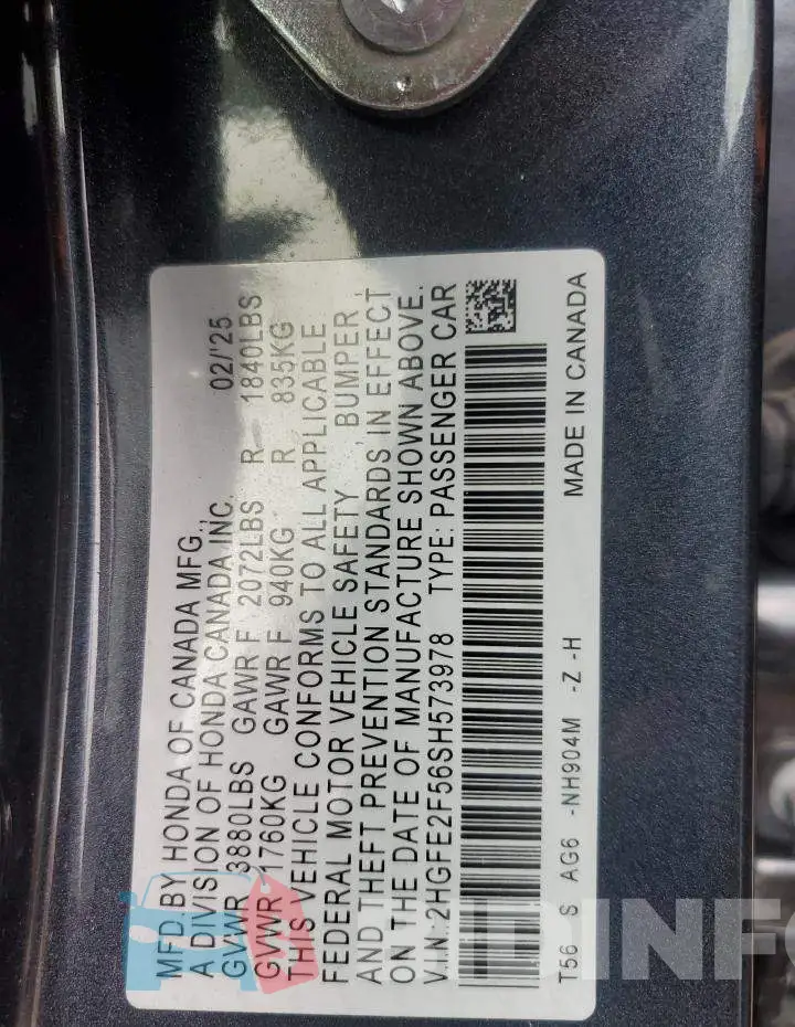 2HGFE2F56SH573978 Photo# 12