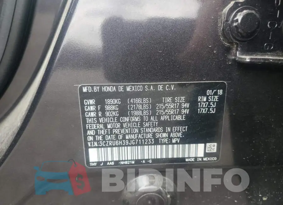 3CZRU6H39JG711233 Photo# 13