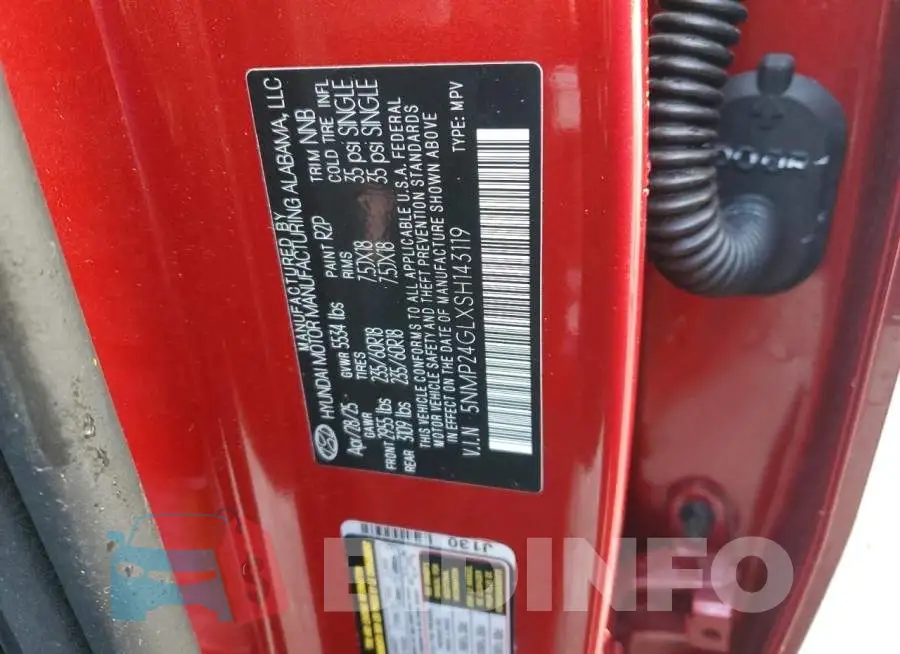 5NMP24GLXSH143119 Photo# 13