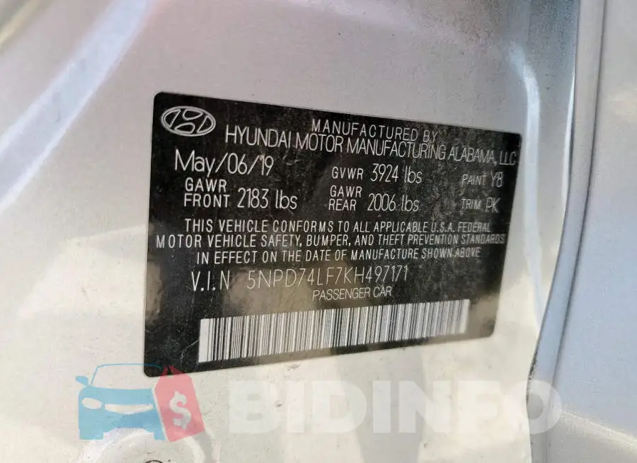 5NPD74LF7KH497171 Photo# 12