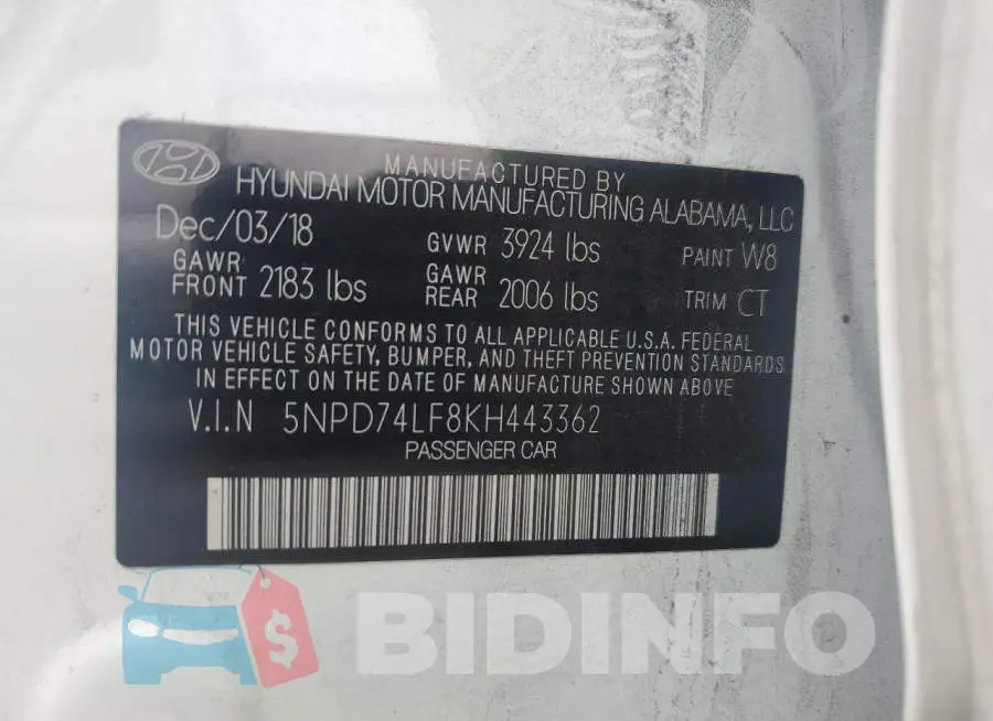 5NPD74LF8KH443362 Photo# 12