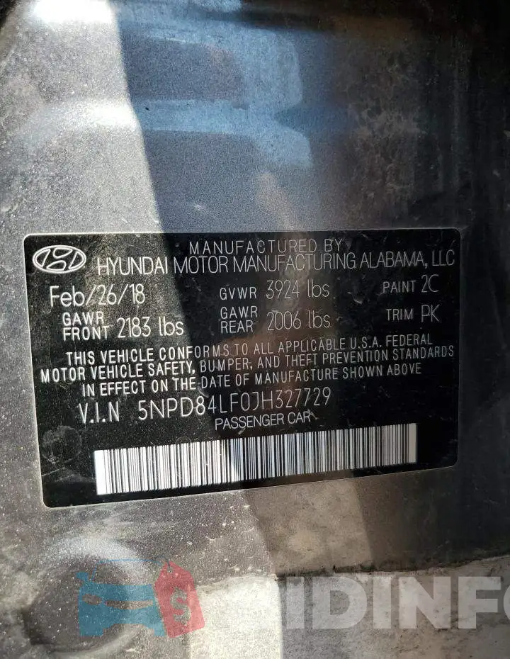 5NPD84LF0JH327729 Photo# 13