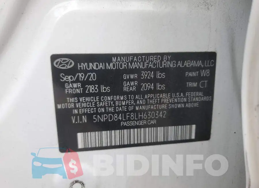 5NPD84LF8LH630342 Photo# 12