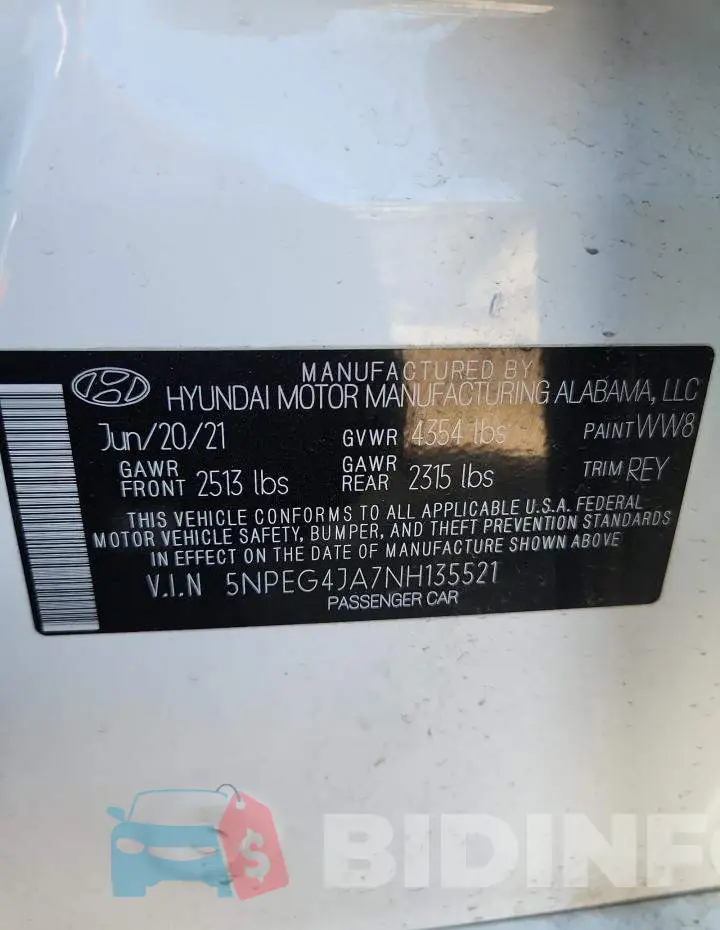 5NPEG4JA7NH135521 Photo# 12