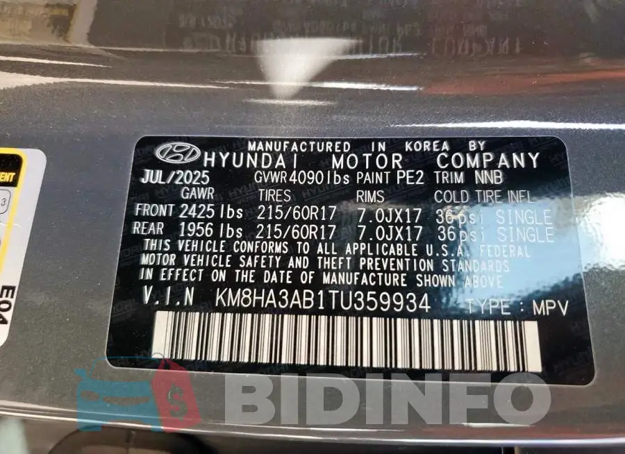 KM8HA3AB1TU359934 Photo# 14