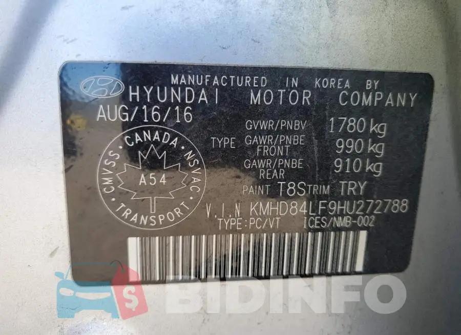 KMHD84LF9HU272788 Photo# 12
