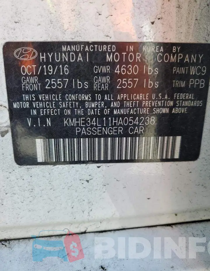 KMHE34L11HA054238 Photo# 13