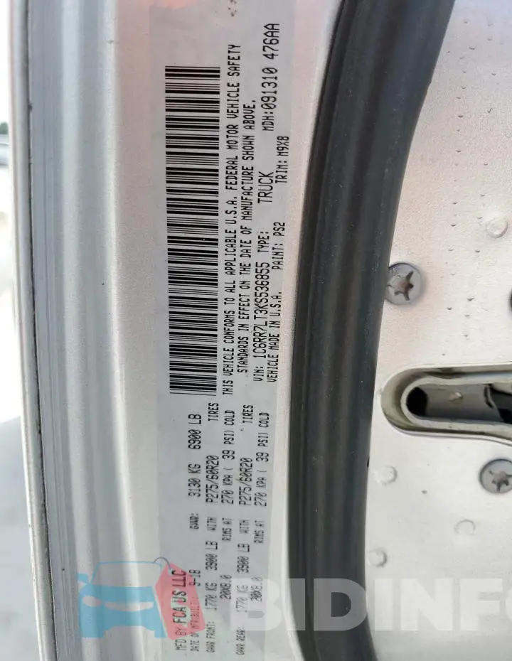 1C6RR7LT3KS536855 Photo# 12