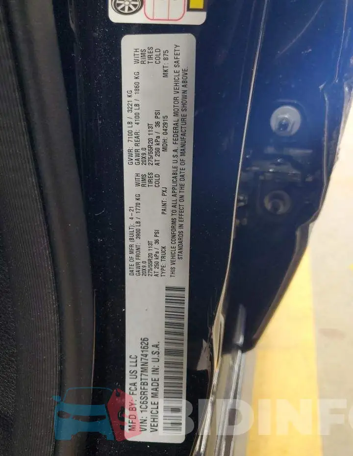 1C6SRFBT7MN741626 Photo# 12