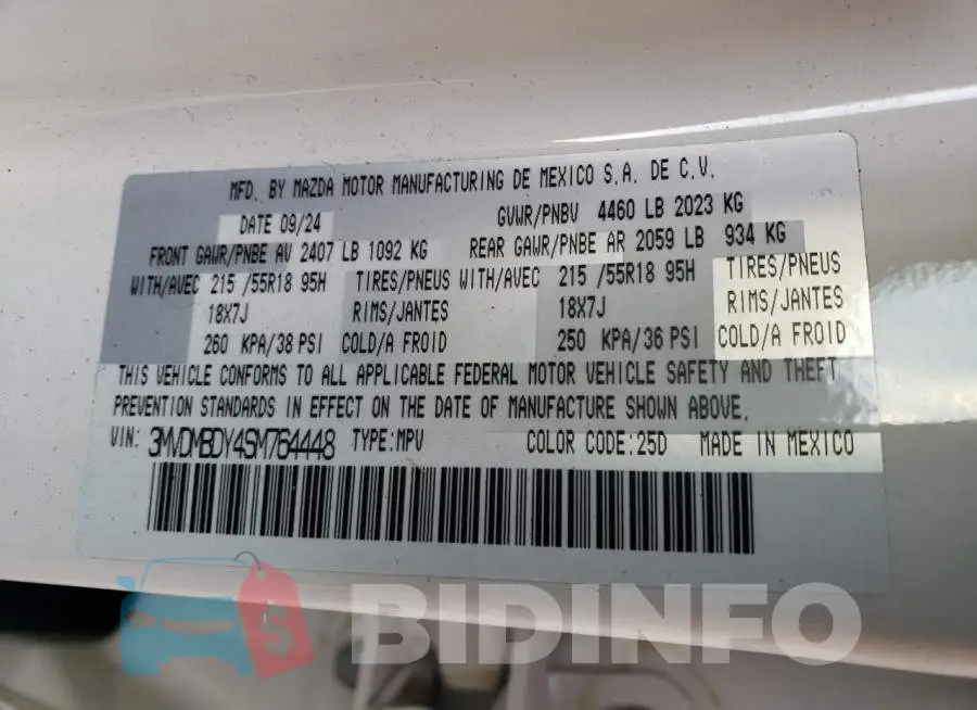 3MVDMBDY4SM764448 Photo# 13
