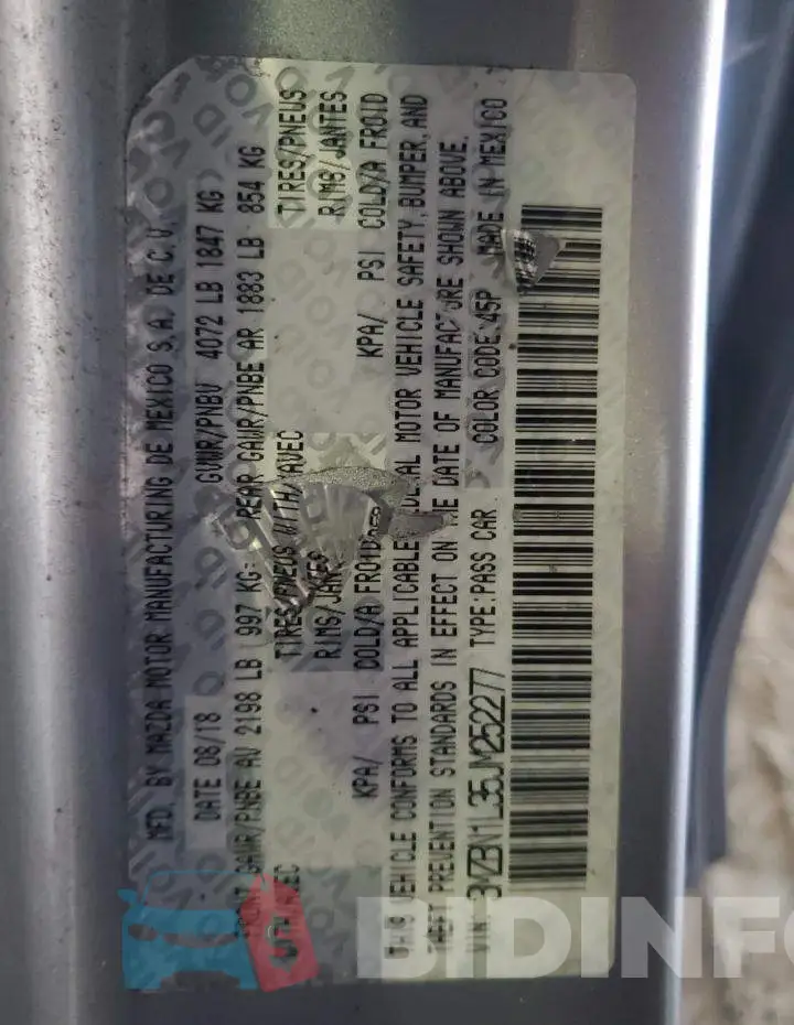 3MZBN1L35JM252277 Photo# 12