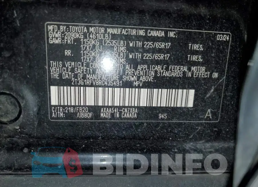 2T3G1RFV8RC435491 Photo# 14