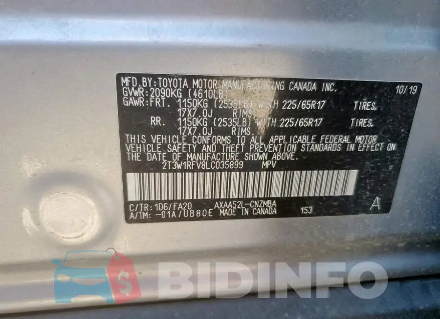 2T3W1RFV8LC035899 Photo# 12