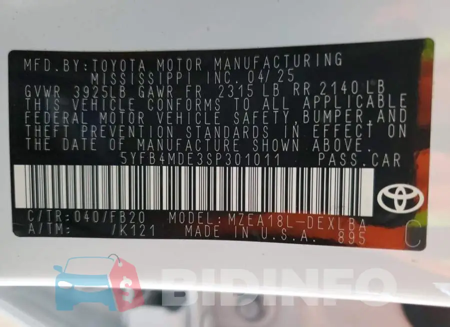 5YFB4MDE3SP301011 Photo# 12
