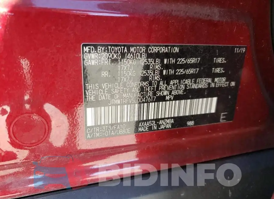 JTMW1RFV5LD047617 Photo# 13