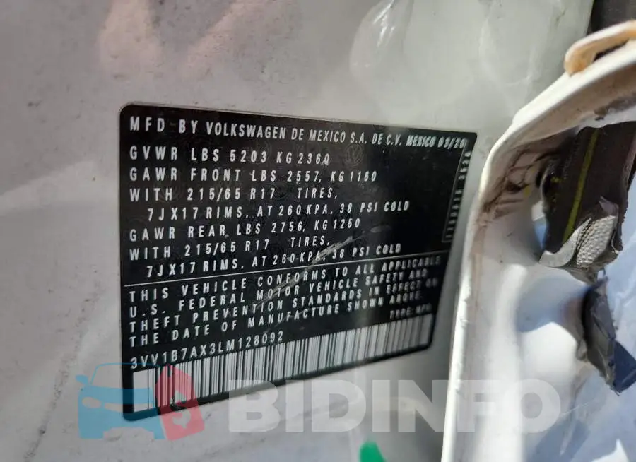 3VV1B7AX3LM128092 Photo# 13