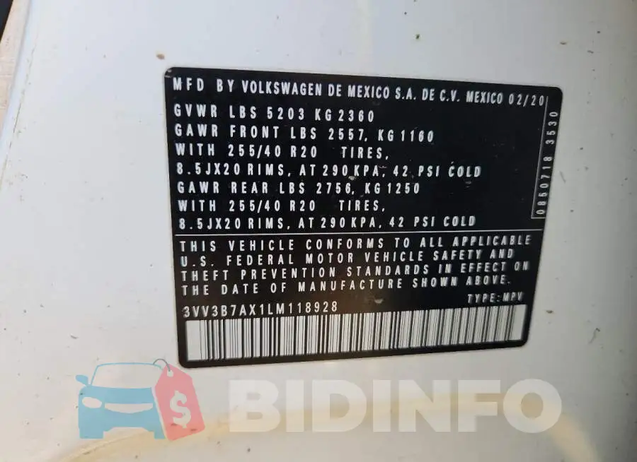 3VV3B7AX1LM118928 Photo# 14