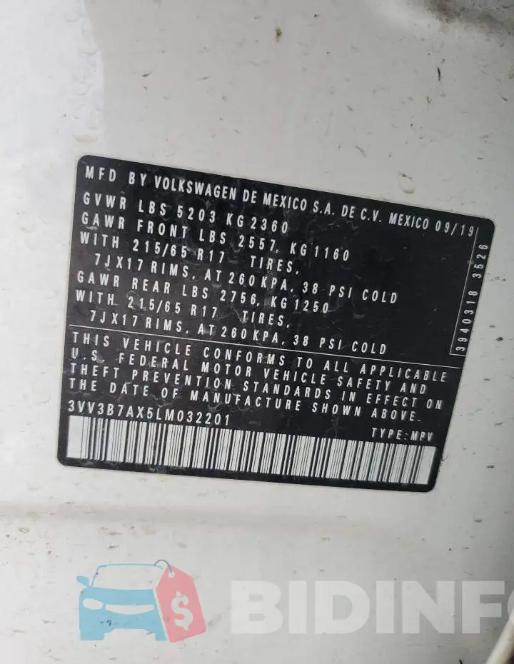 3VV3B7AX5LM032201 Photo# 14