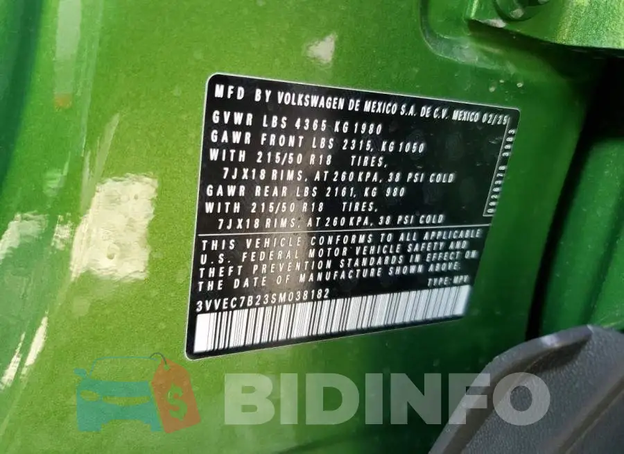 3VVEC7B23SM038182 Photo# 13