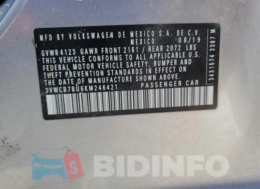 3VWCB7BU6KM246421 Photo# 13