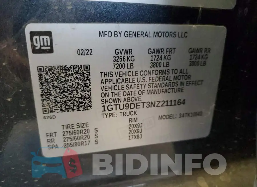 1GTU9DET3NZ211164 Photo# 13