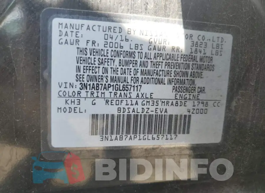 3N1AB7AP1GL657117 Photo# 12