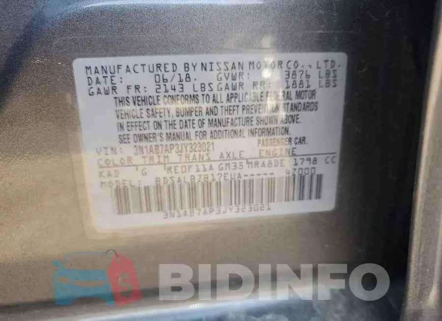3N1AB7AP3JY323021 Photo# 12
