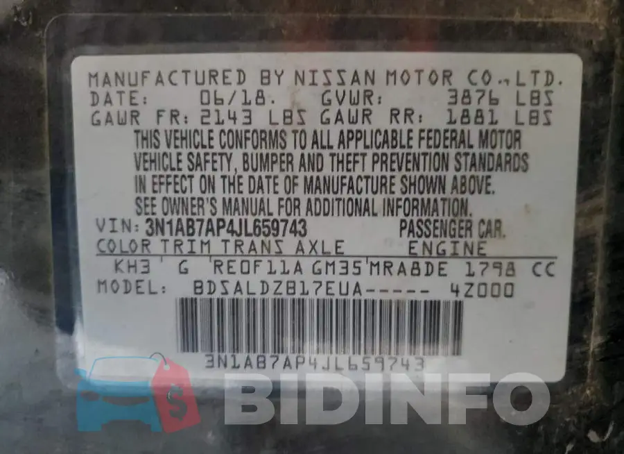 3N1AB7AP4JL659743 Photo# 12