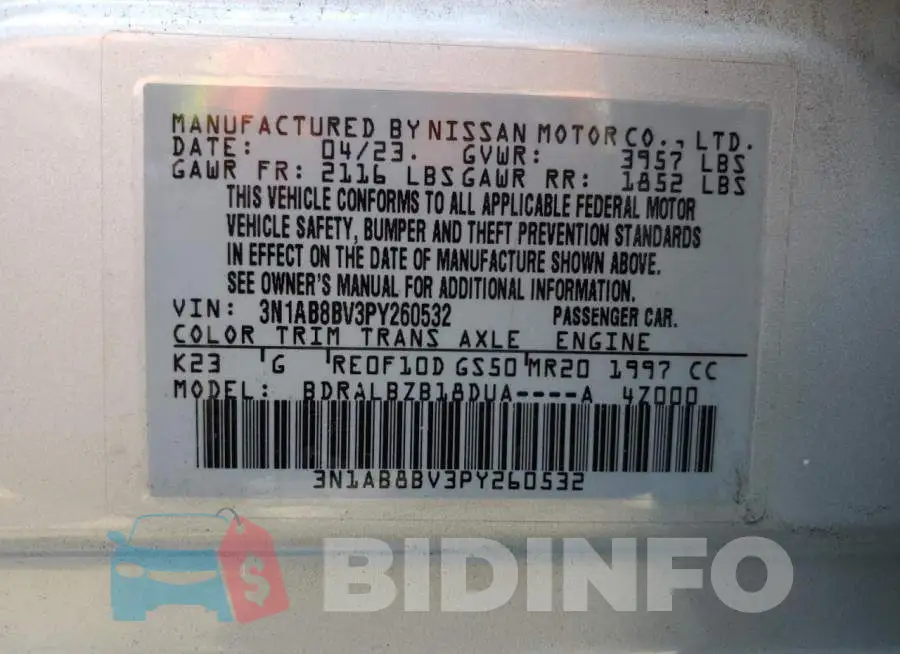 3N1AB8BV3PY260532 Photo# 13