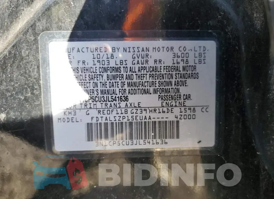 3N1CP5CU3JL541636 Photo# 13