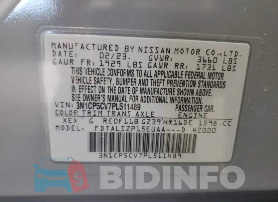 3N1CP5CV7PL511489 Photo# 13