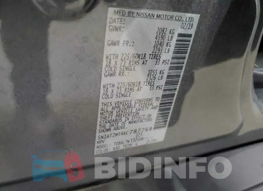 5N1AT2MT4KC787768 Photo# 13