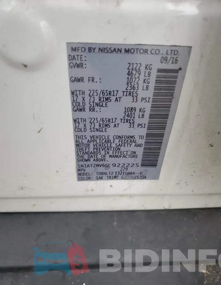 5N1AT2MV6GC922225 Photo# 13