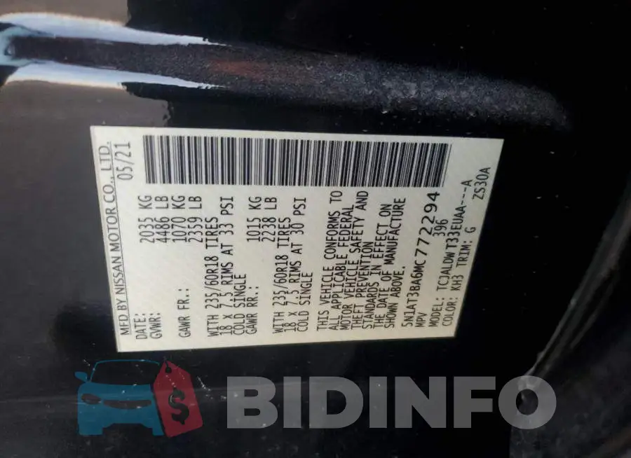 5N1AT3BA6MC772294 Photo# 13