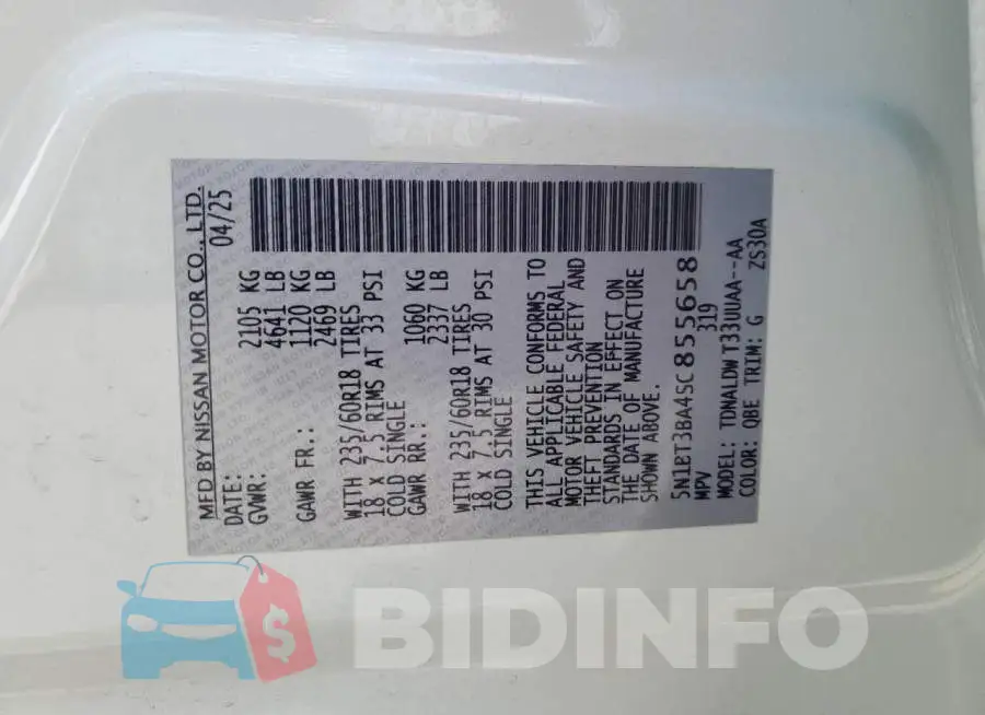 5N1BT3BA4SC855658 Photo# 14