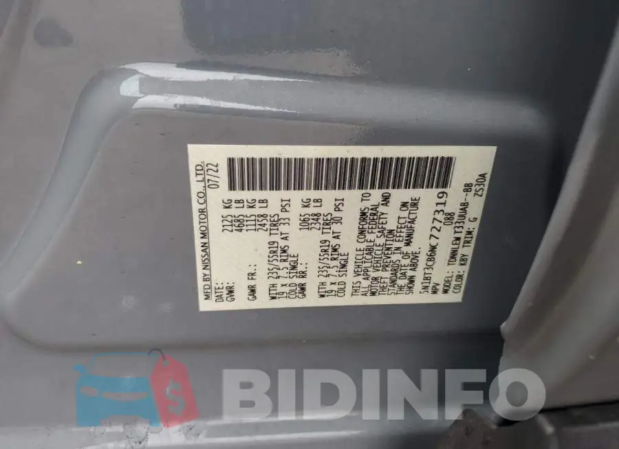 5N1BT3CB6NC727319 Photo# 12