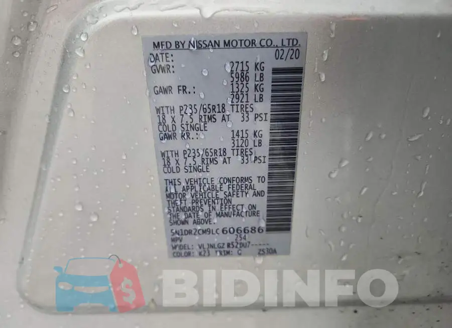 5N1DR2CM9LC606686 Photo# 13