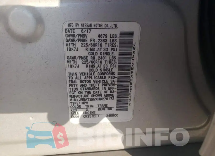 JN8AT2MVXHW278172 Photo# 13