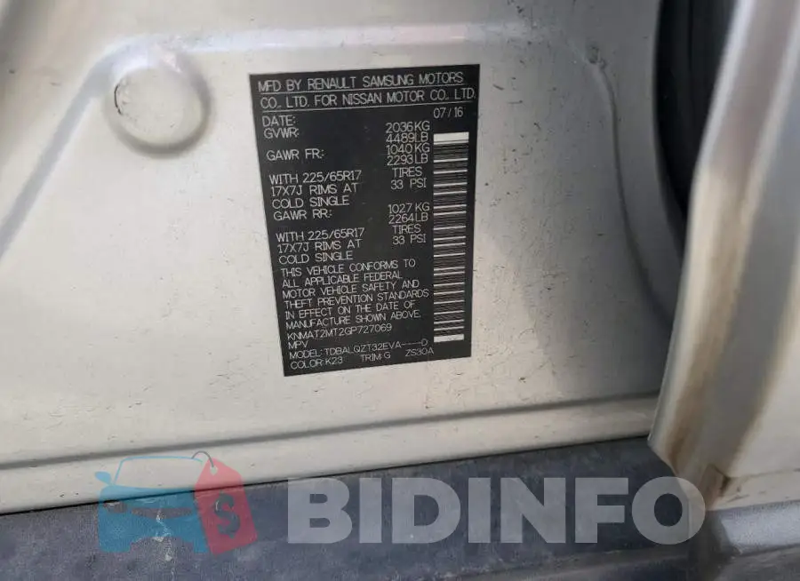 KNMAT2MT2GP727069 Photo# 13