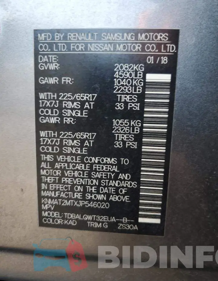 KNMAT2MTXJP546020 Photo# 14