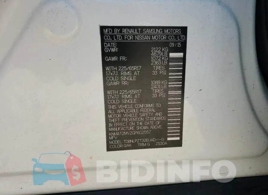 KNMAT2MV2GP602557 Photo# 13