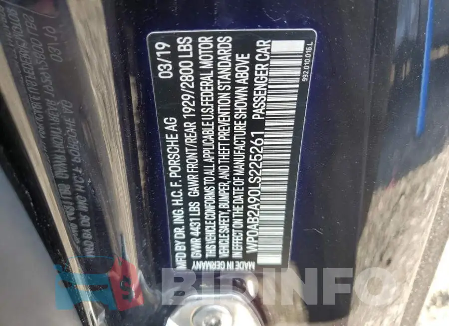 WP0AB2A90LS225261 Photo# 12