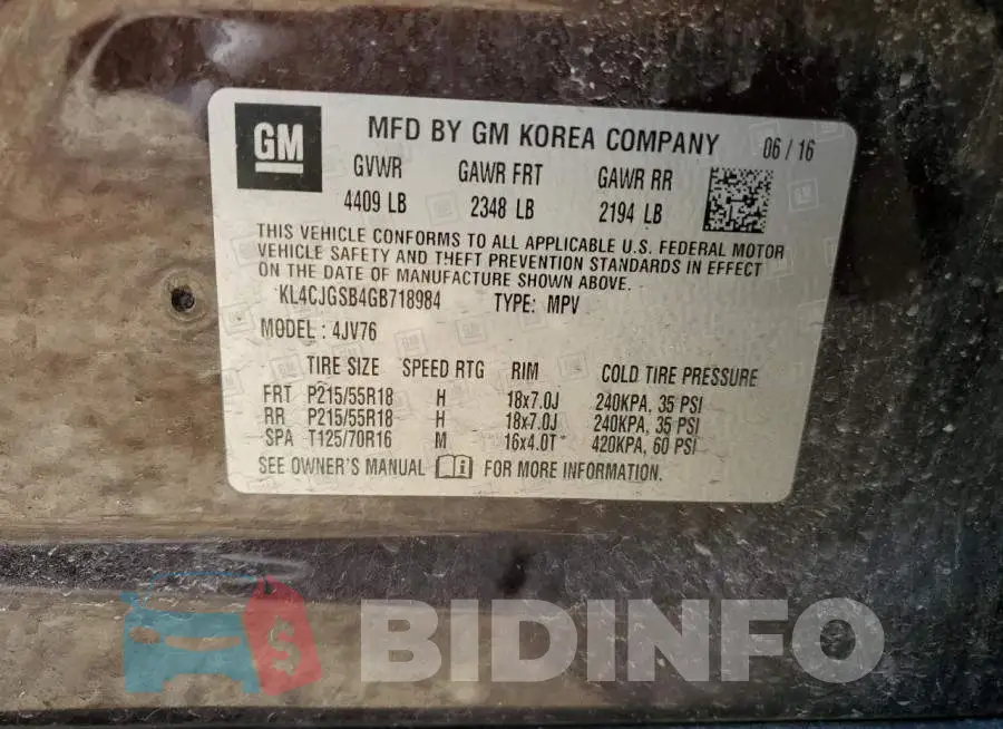 KL4CJGSB4GB718984 Photo# 13