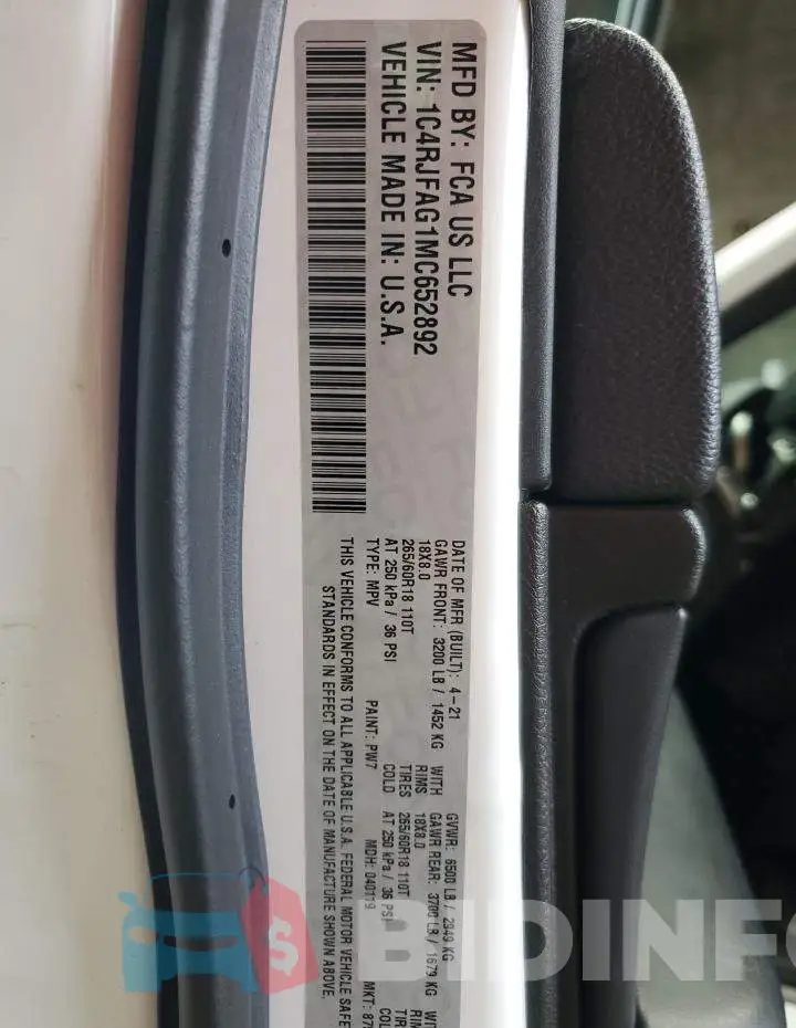 1C4RJFAG1MC652892 Photo# 13