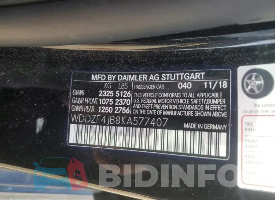 WDDZF4JB8KA577407 Photo# 12