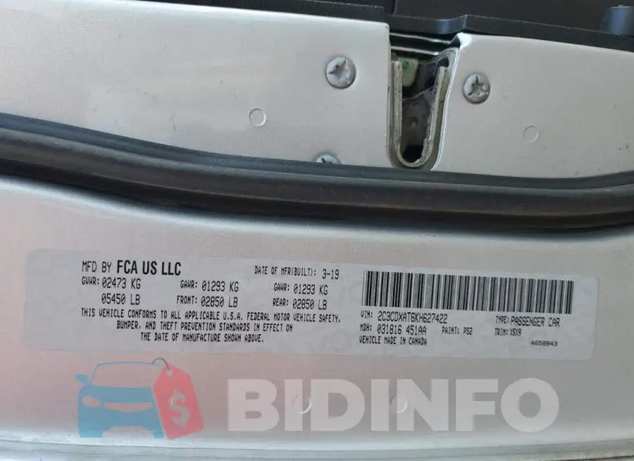 2C3CDXAT6KH627422 Photo# 12