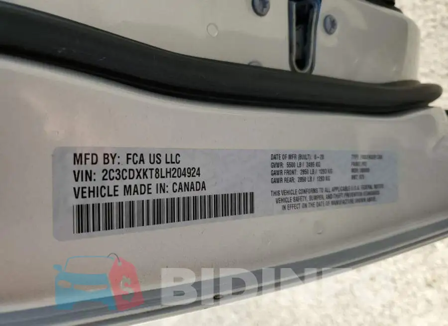 2C3CDXKT8LH204924 Photo# 12