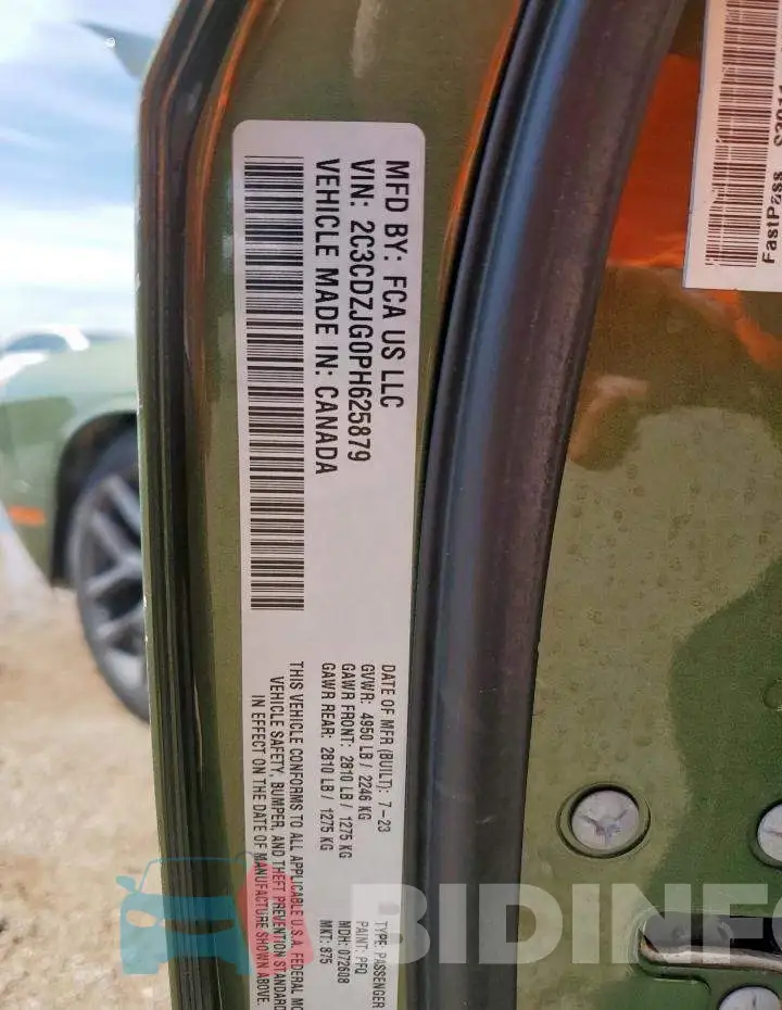 2C3CDZJG0PH625879 Photo# 12