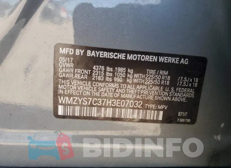 WMZYS7C37H3E07032 Photo# 12